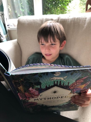 William (aged 9) reading Mythopedia