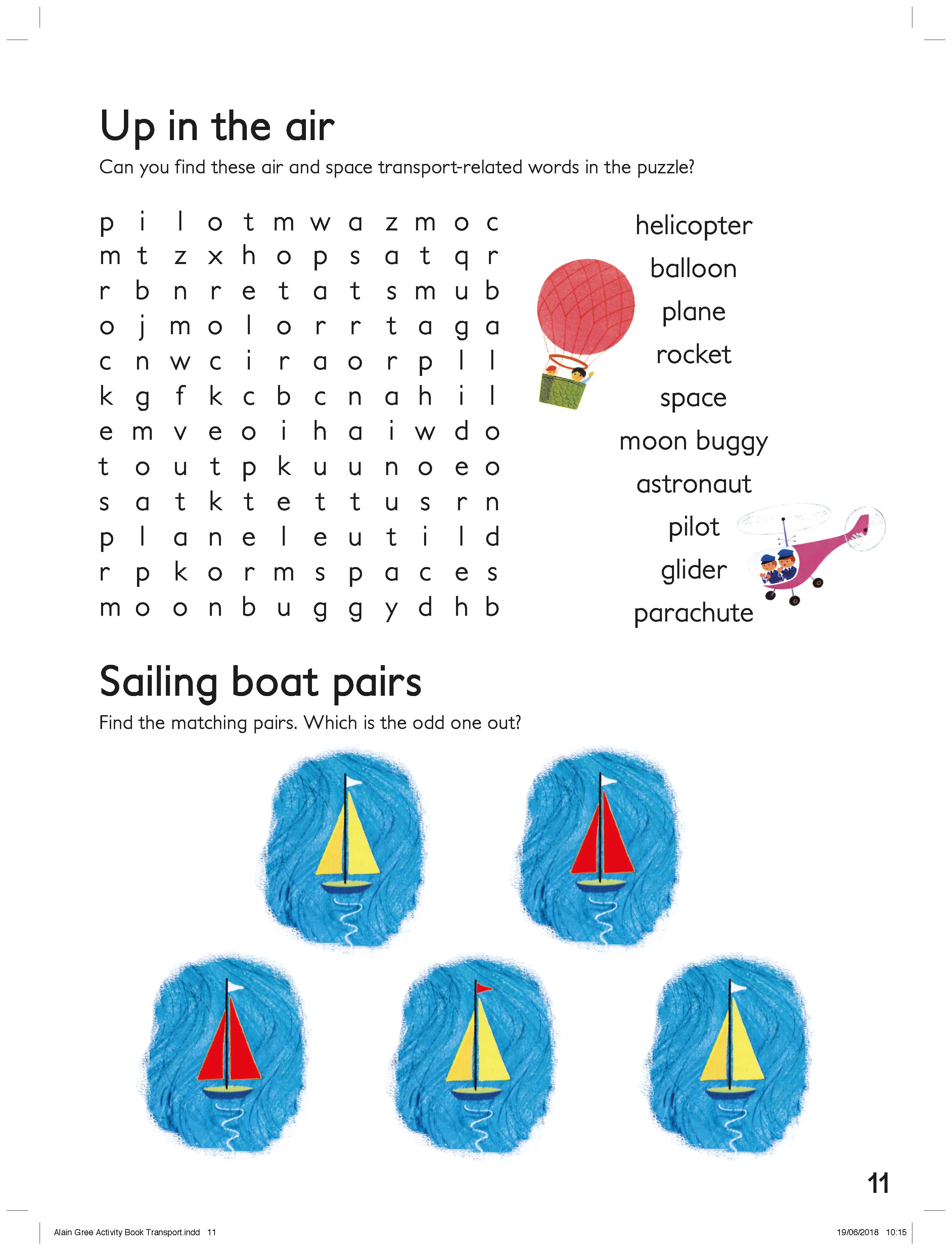 Transport Word Search And Pairing Activity Sheet Printbales