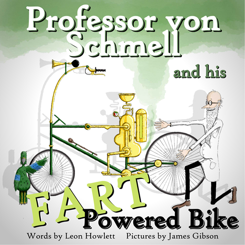 Professor von Schmell and his Fart Powered Bike by Leon Howlett