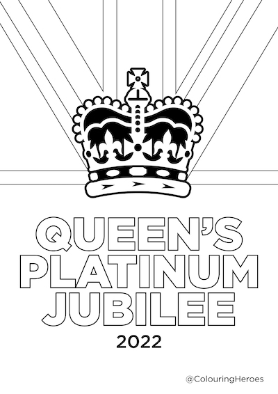Queen's Platinum Jubilee Crown Colouring In Sheet  image