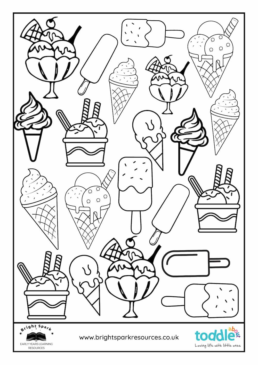 Ice Cream Busy Colouring Sheet  image