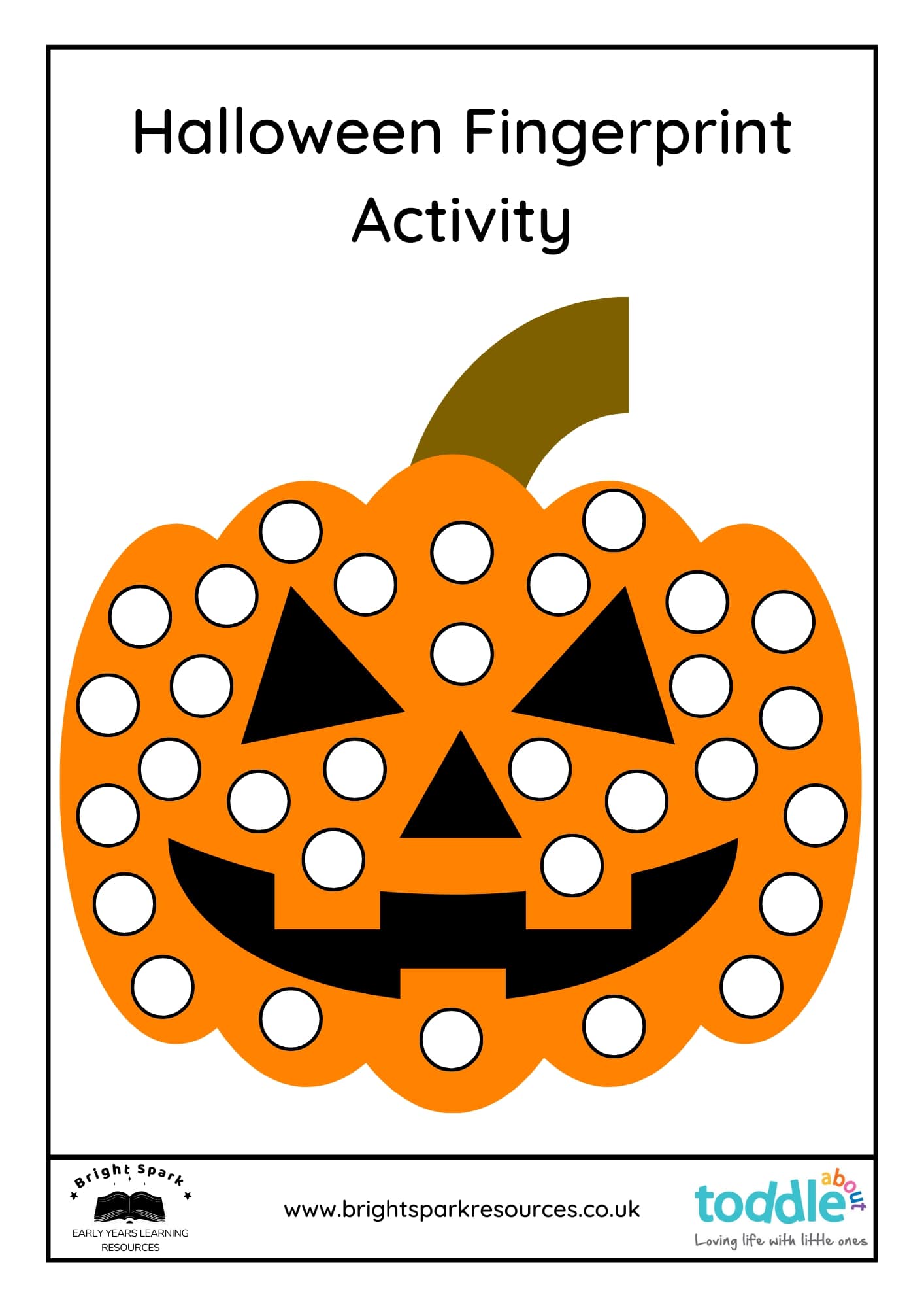 Halloween Pumpkin Fingerprint Activity  image