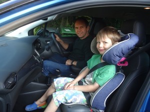 Me and the boy in the driver's seat